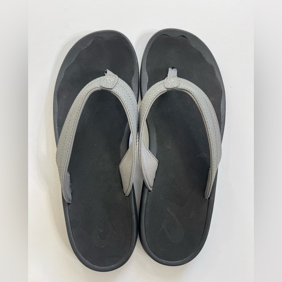 Olukai Ohana W Gray Black Sandals Size 11 - Picture 4 of 8